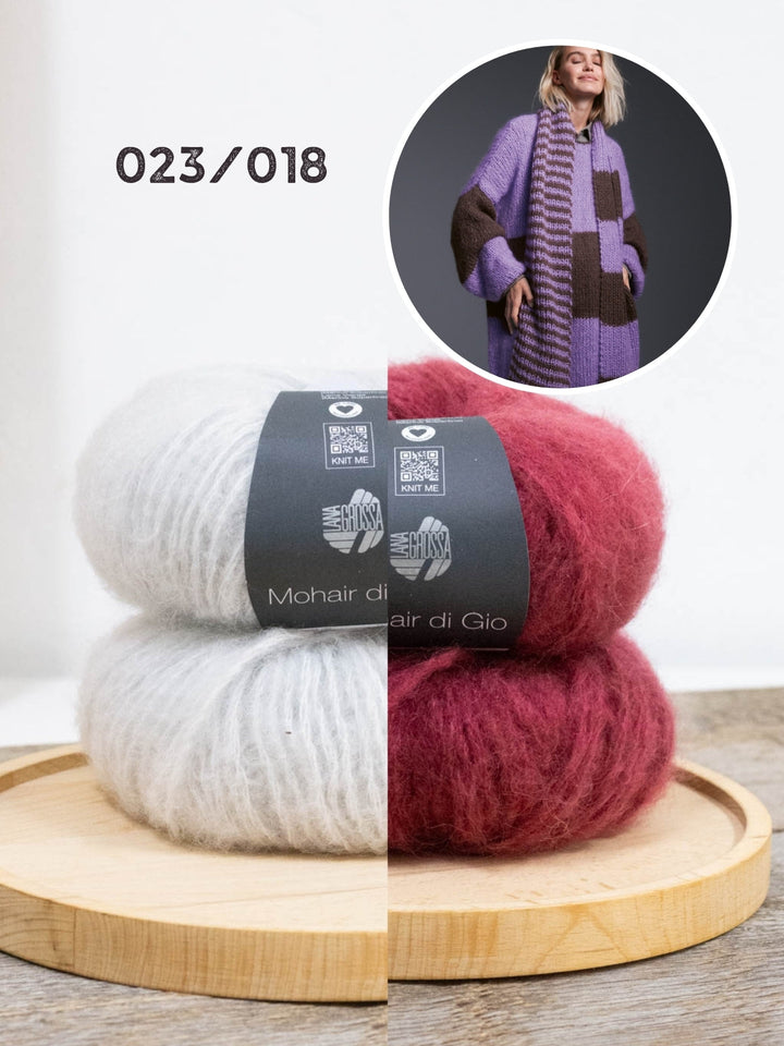 Strickpaket Mohair di Gio Minikleid mit Blockstreifen