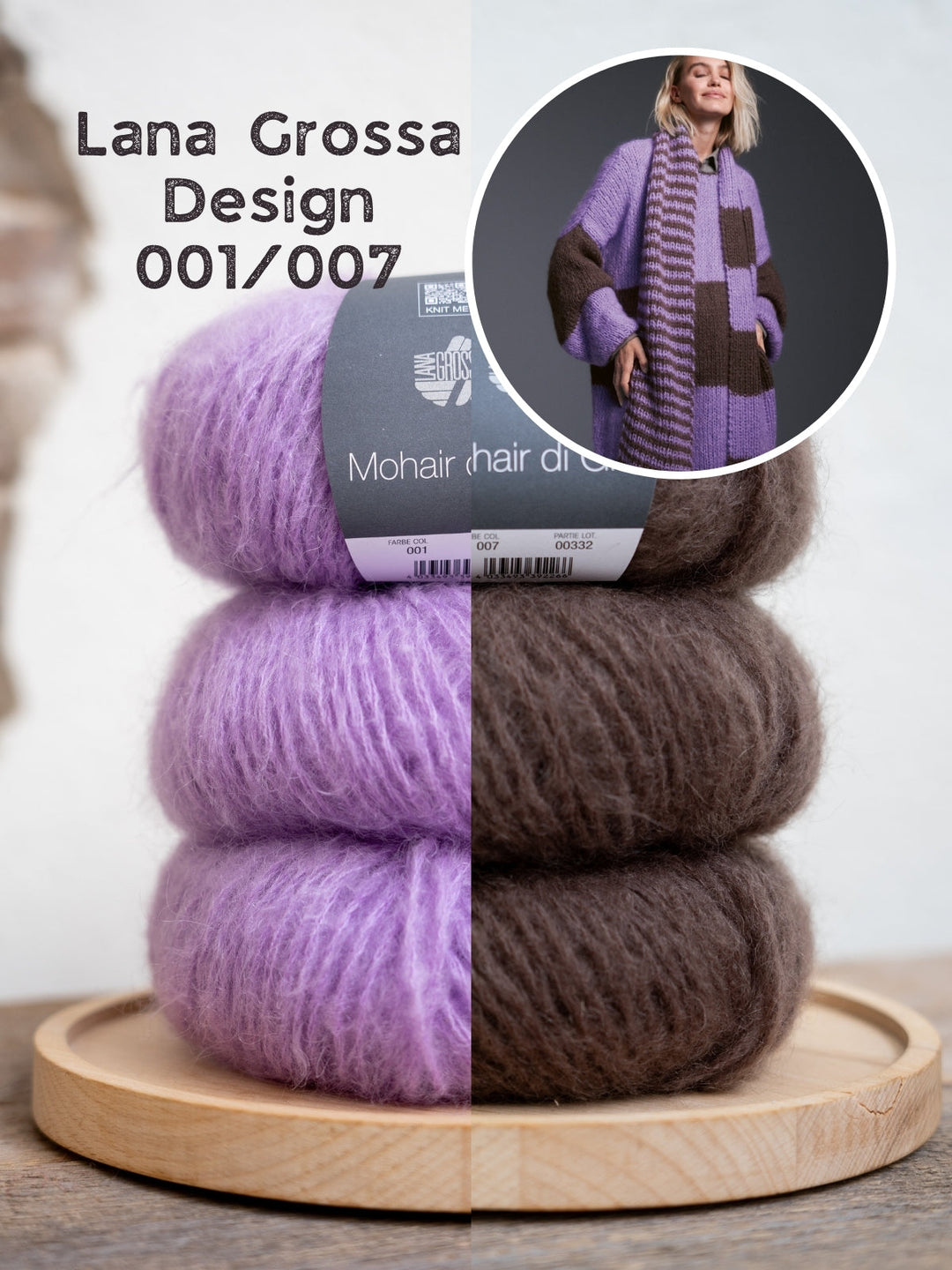 Strickpaket Mohair di Gio Streifenschal