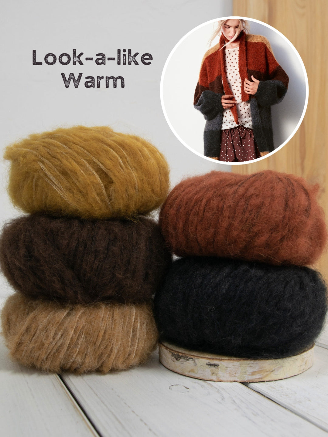 Strickpaket Baby Furry Jacke mit Blockstreifen