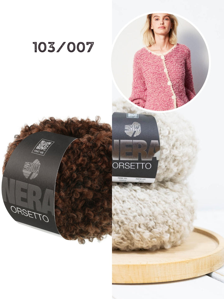 Strickpaket Orsetto Jacke mit Häkelkante