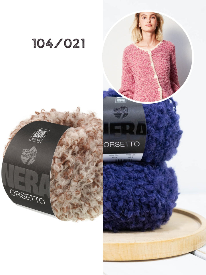 Strickpaket Orsetto Jacke mit Häkelkante