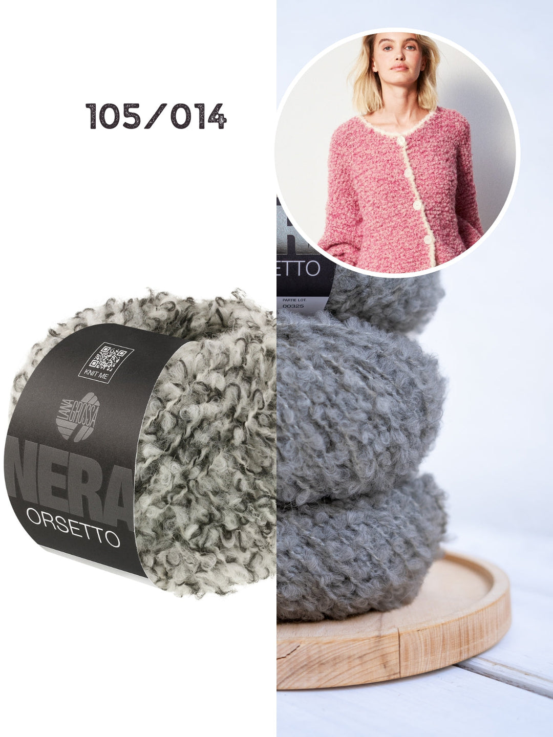 Strickpaket Orsetto Jacke mit Häkelkante