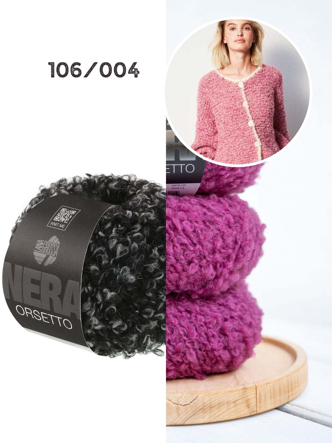 Strickpaket Orsetto Jacke mit Häkelkante