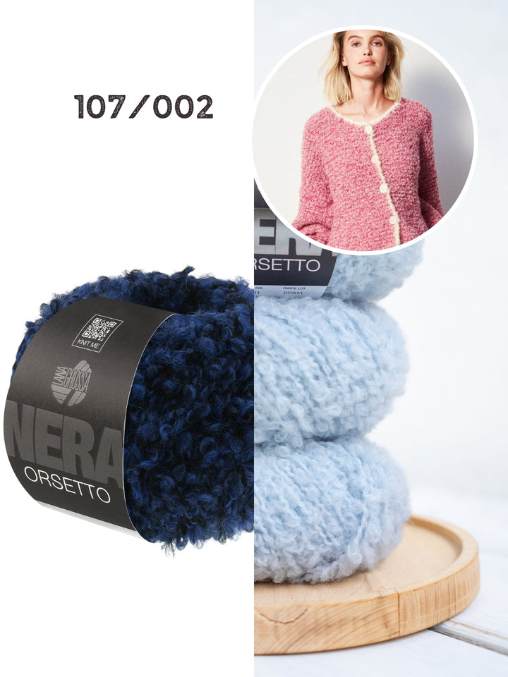 Strickpaket Orsetto Jacke mit Häkelkante