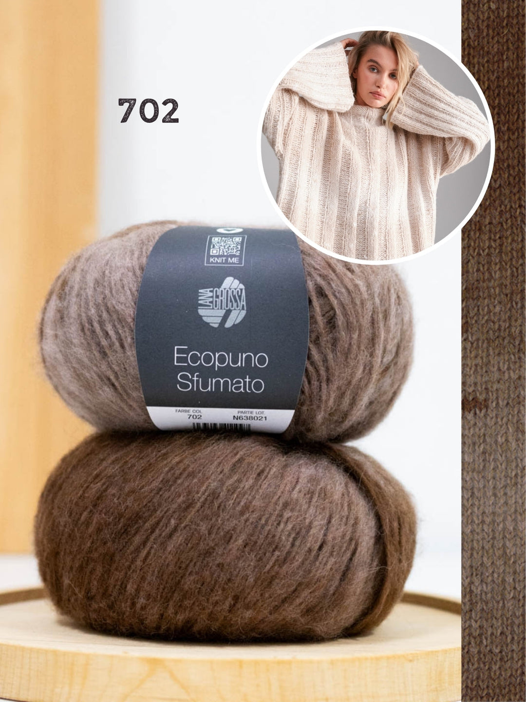 Strickpaket Ecopuno Sfumato Rippenpullover