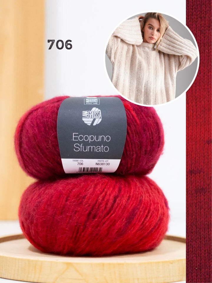Strickpaket Ecopuno Sfumato Rippenpullover