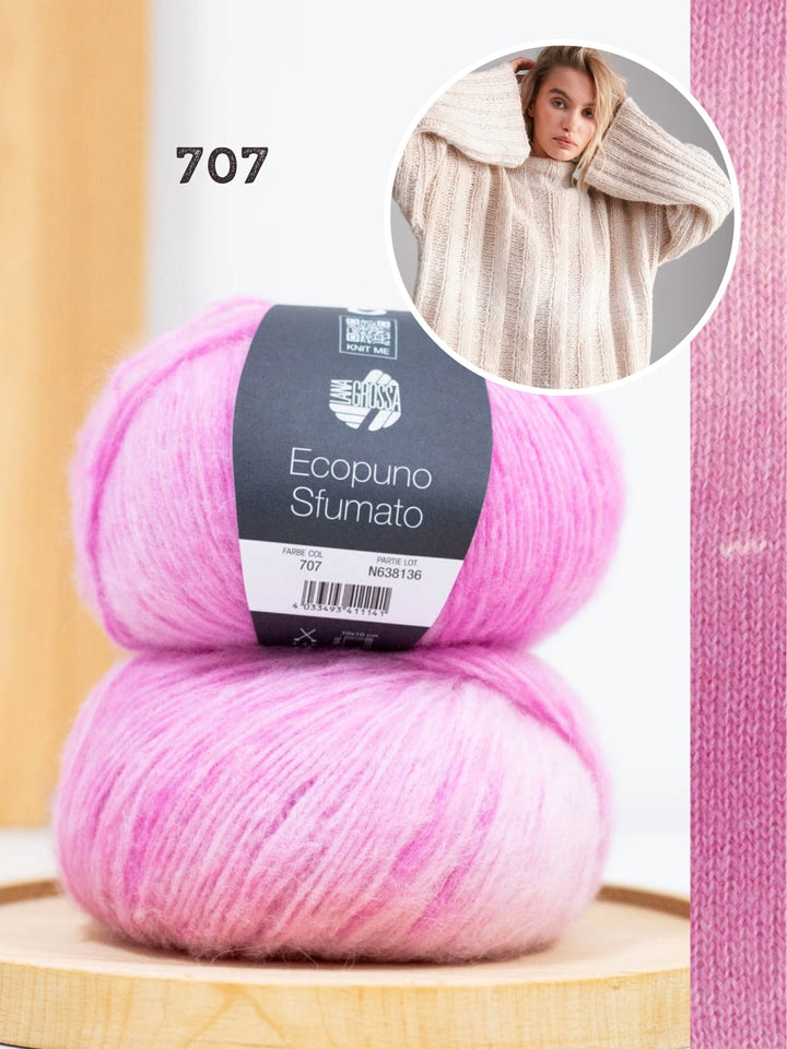 Strickpaket Ecopuno Sfumato Rippenpullover