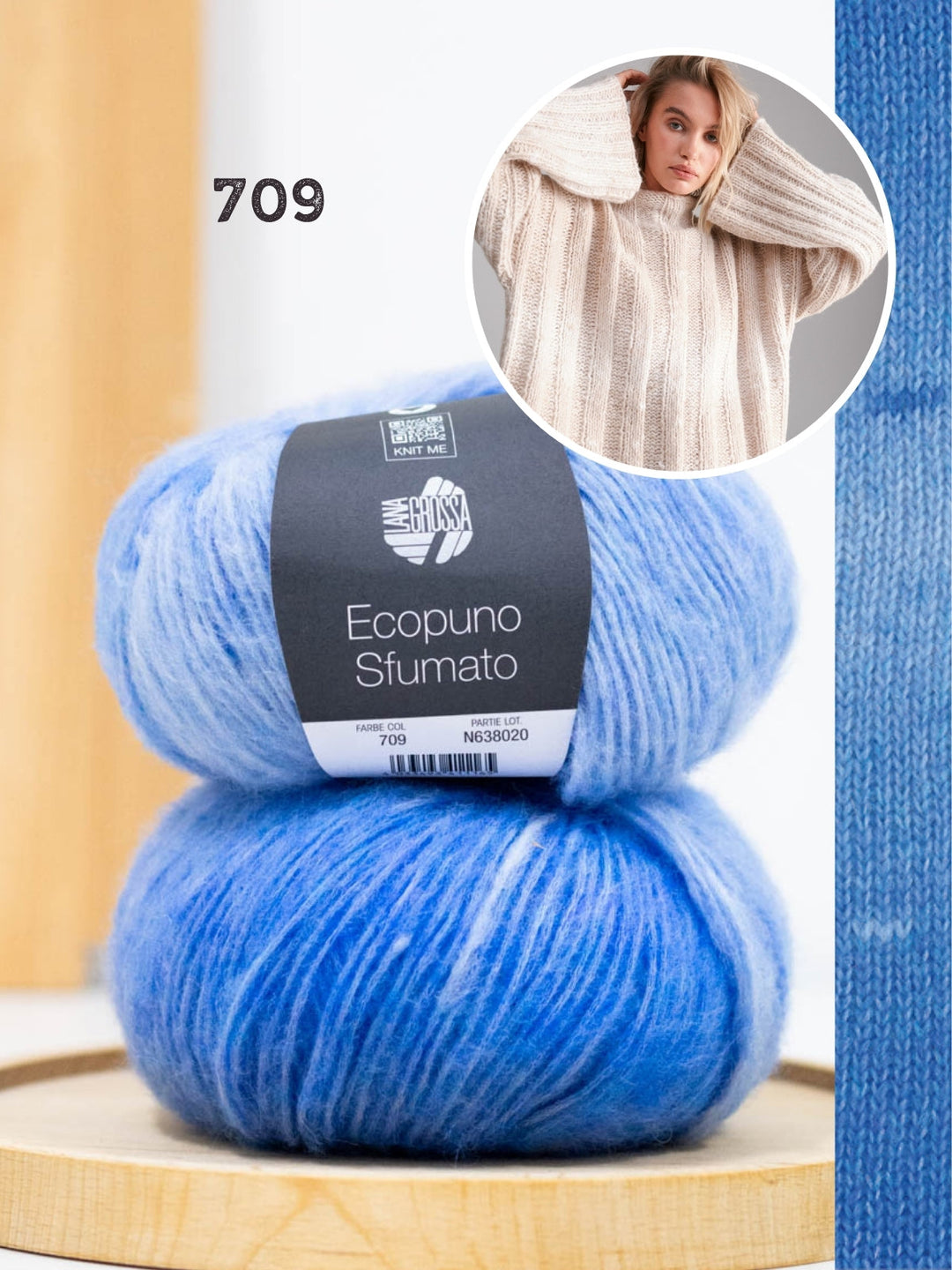 Strickpaket Ecopuno Sfumato Rippenpullover