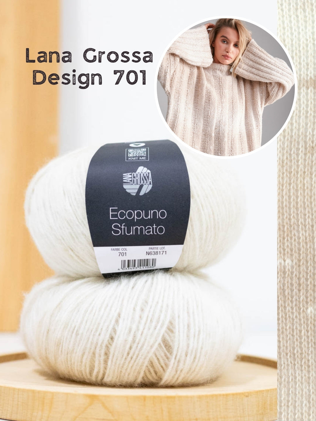 Strickpaket Ecopuno Sfumato Rippenpullover