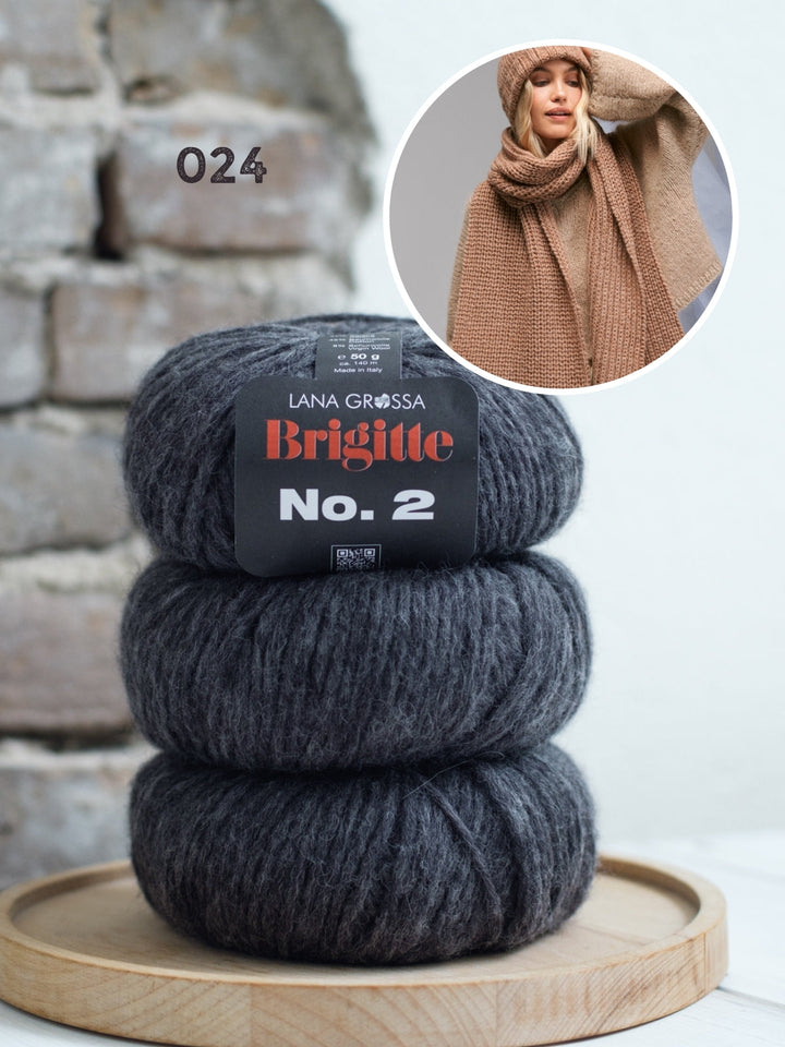 Strickpaket Brigitte No. 2 Schal im Halbpatent