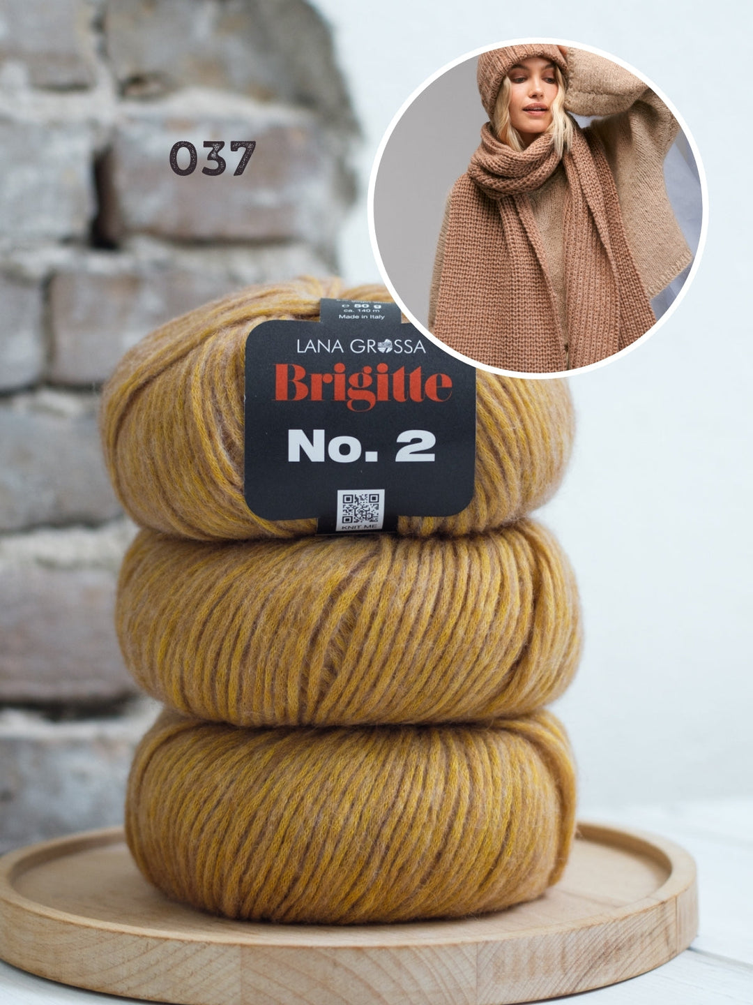 Strickpaket Brigitte No. 2 Schal im Halbpatent