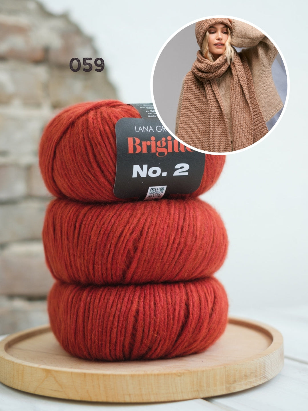 Strickpaket Brigitte No. 2 Schal im Halbpatent