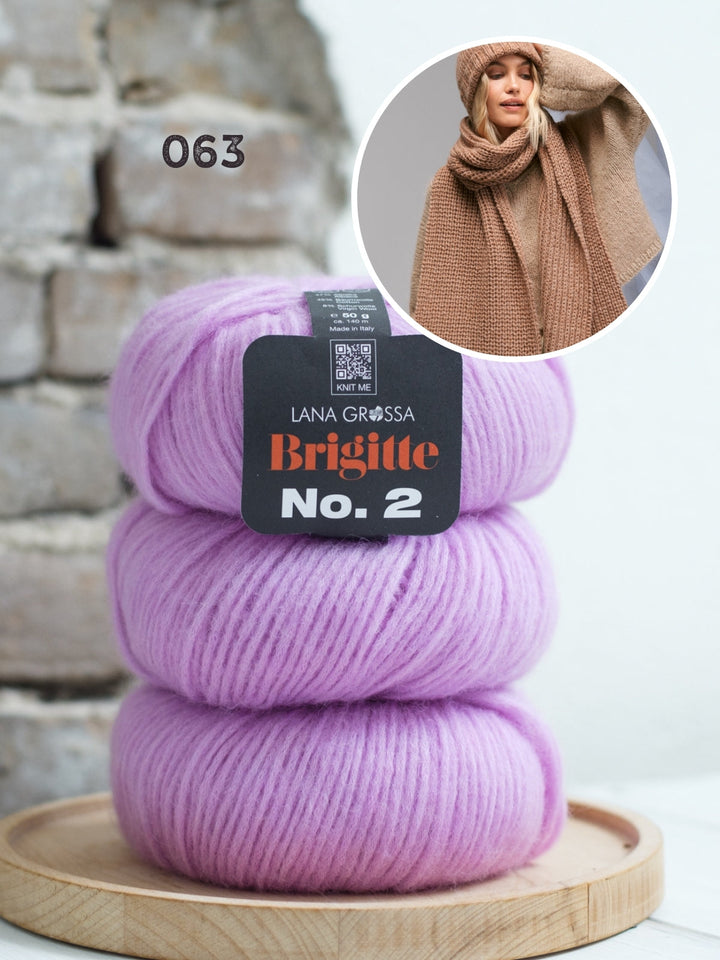 Strickpaket Brigitte No. 2 Schal im Halbpatent