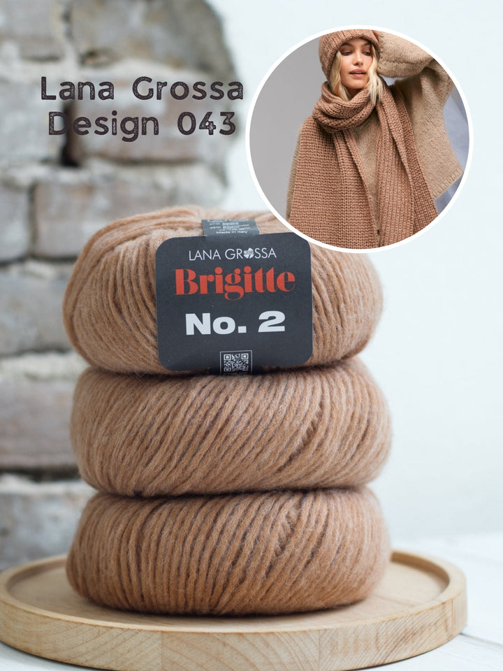 Strickpaket Brigitte No. 2 Schal im Halbpatent