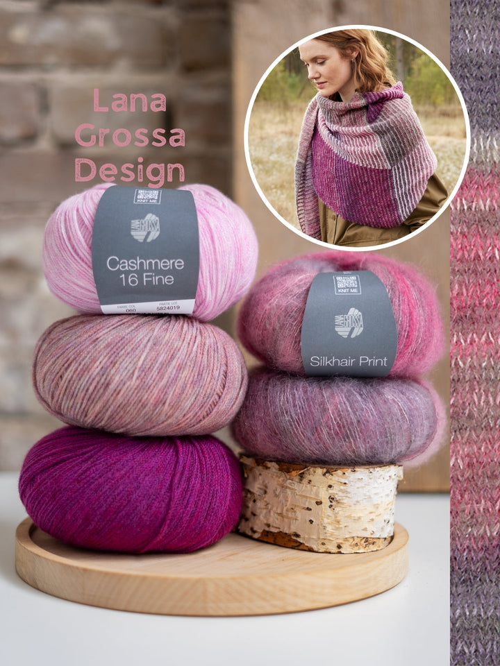 Strickpaket Silkhair Print & Cashmere 16 Fine Dreieckstuch