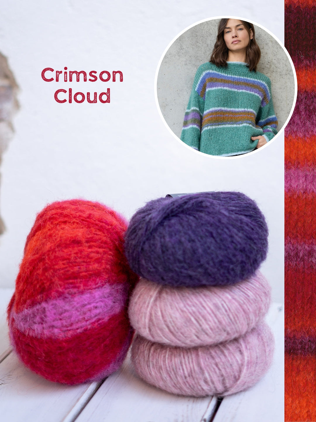 Strickpaket Gigante Alpaca Air II Top-down Streifenpullover