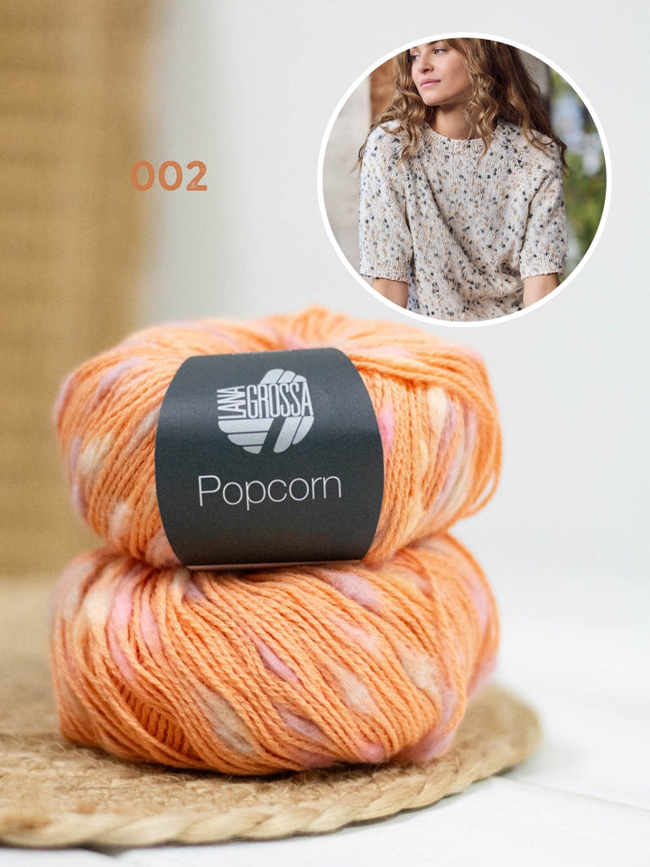 Strickpaket Popcorn Kurzarm Pullover