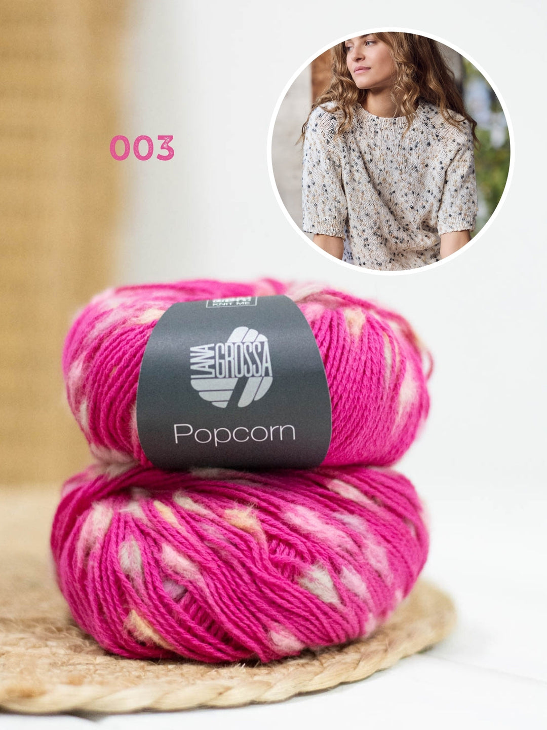 Strickpaket Popcorn Kurzarm Pullover