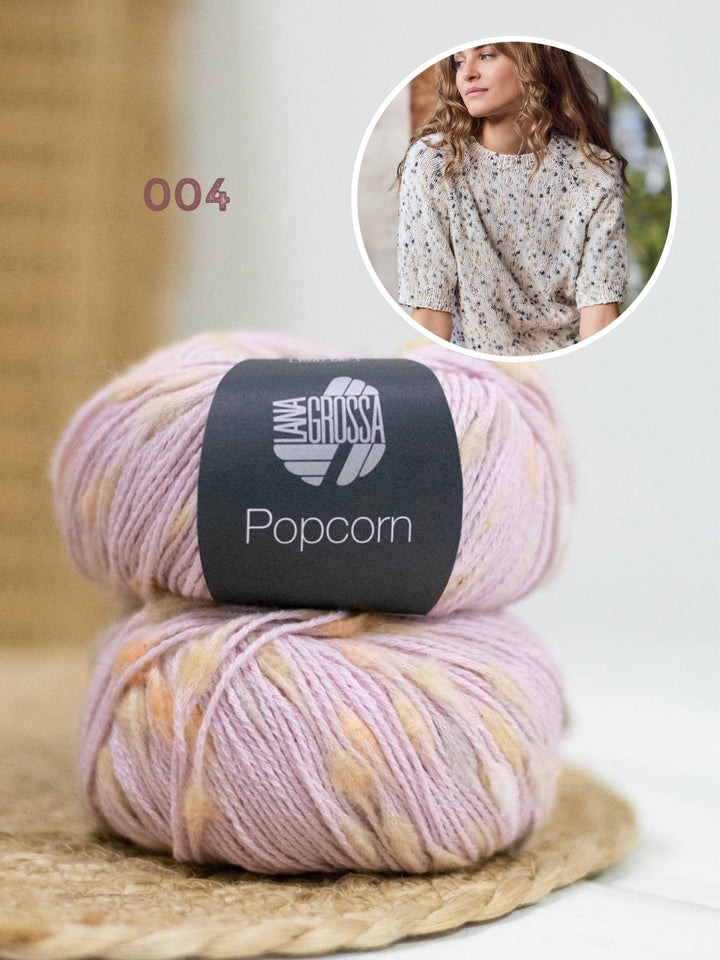 Strickpaket Popcorn Kurzarm Pullover