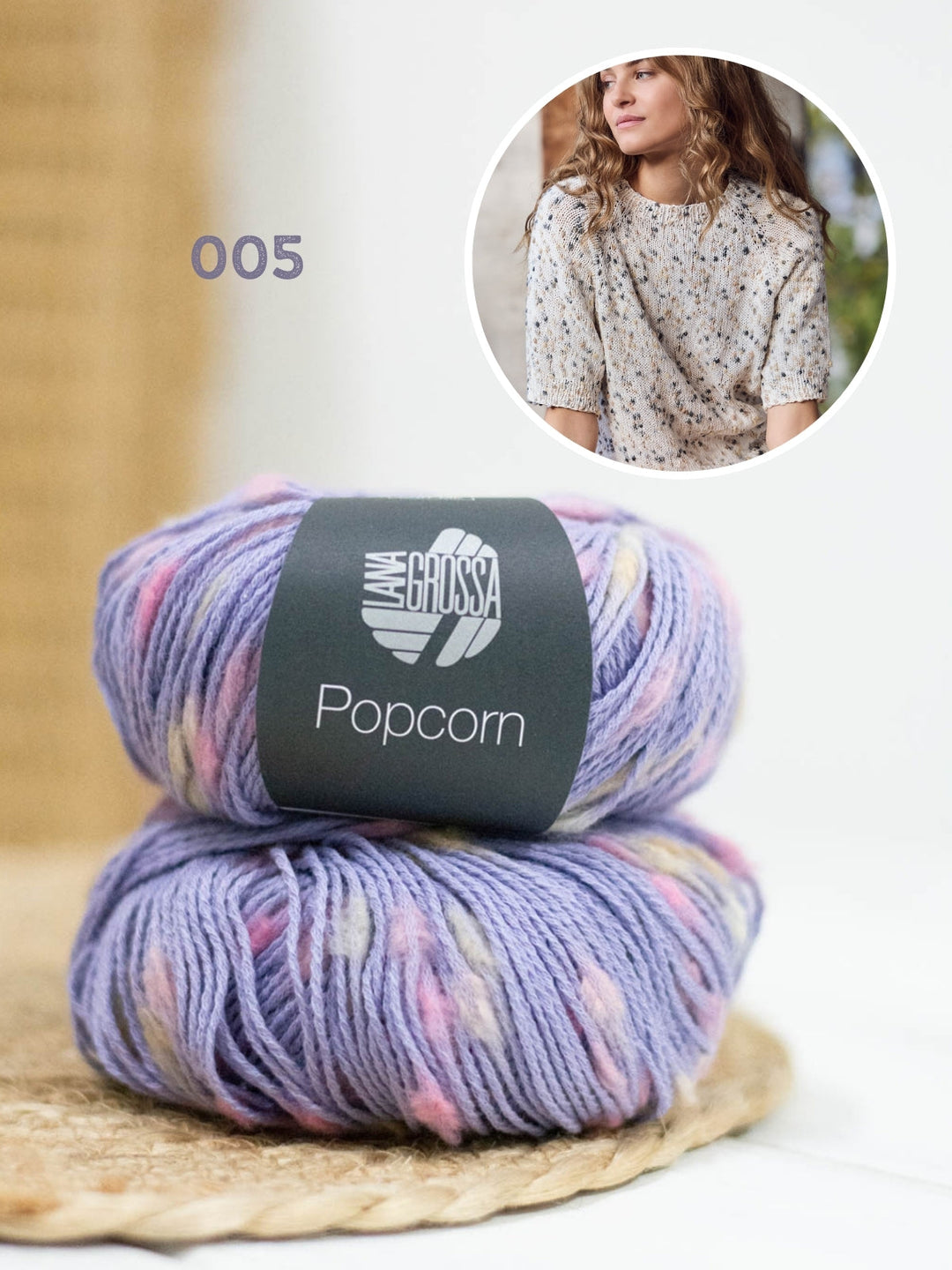 Strickpaket Popcorn Kurzarm Pullover