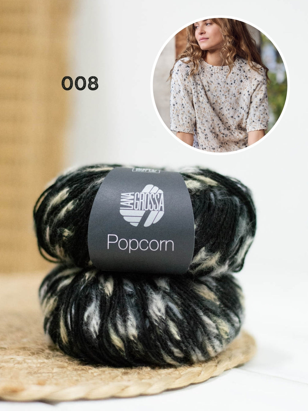 Strickpaket Popcorn Kurzarm Pullover