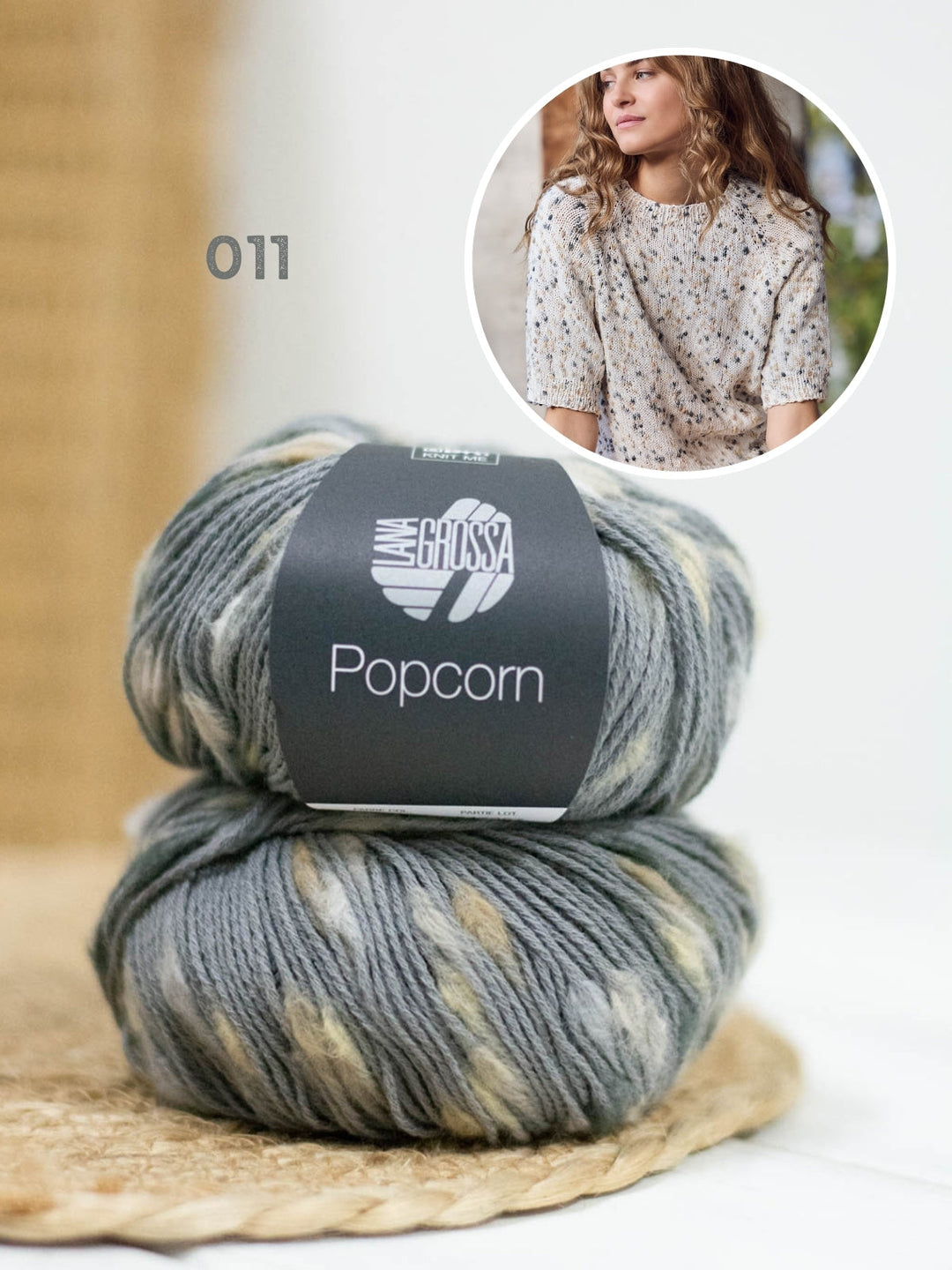 Strickpaket Popcorn Kurzarm Pullover
