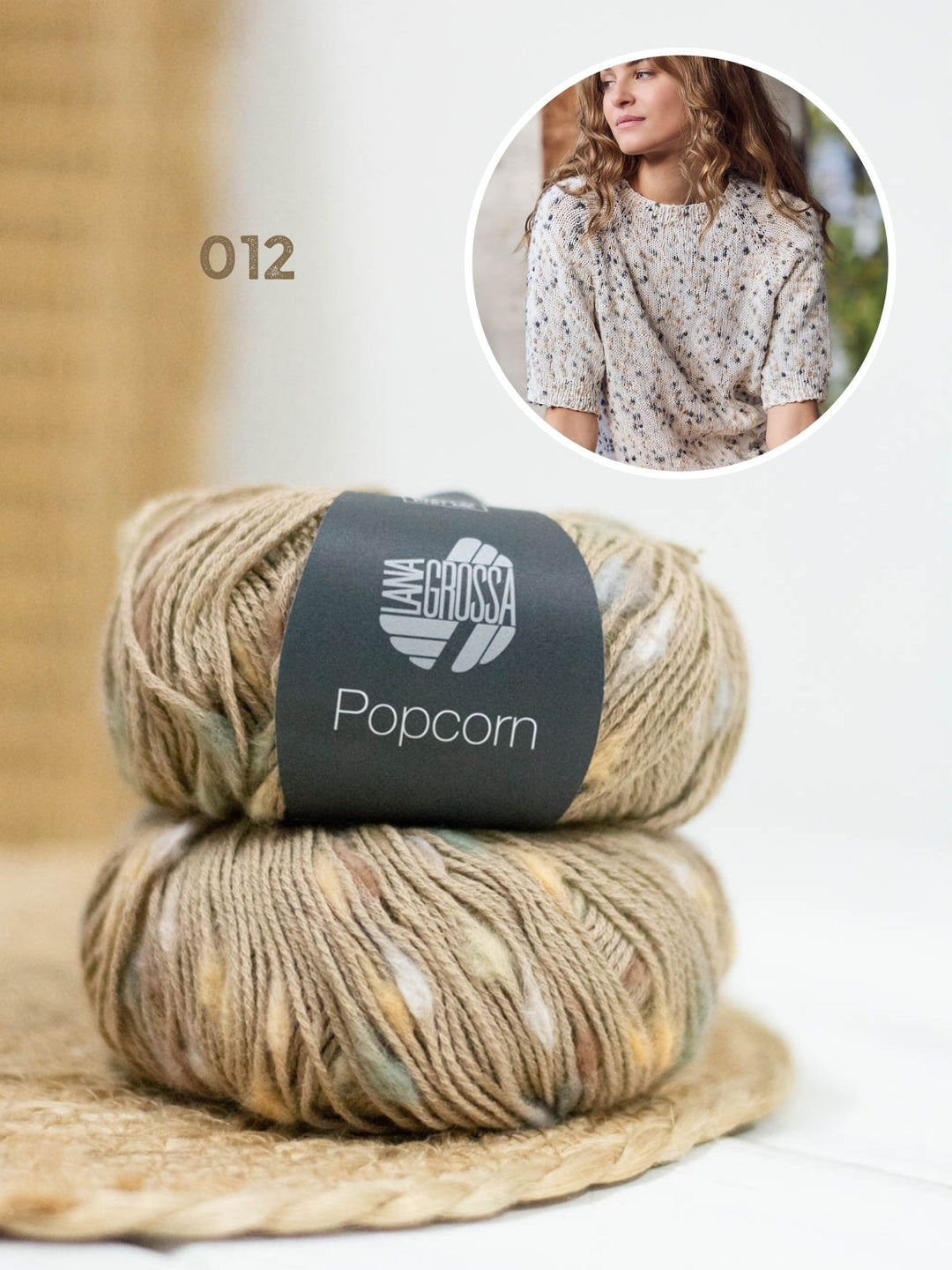 Strickpaket Popcorn Kurzarm Pullover