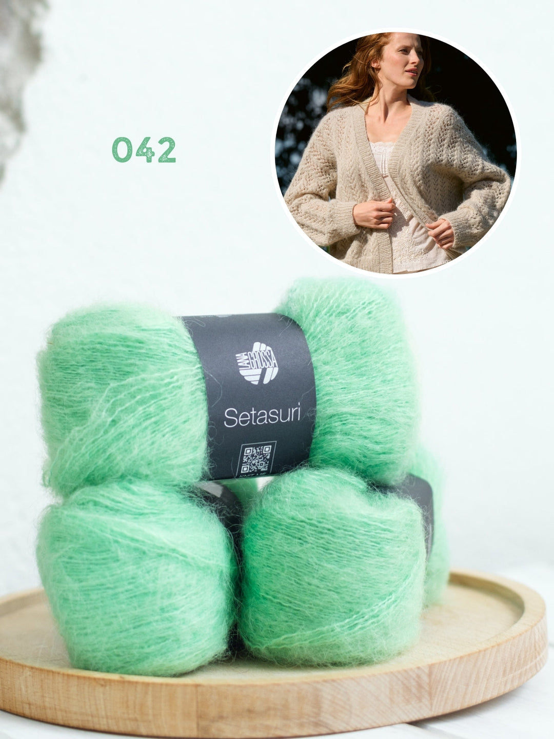 Strickpaket Setasuri Lochmuster-Cardigan