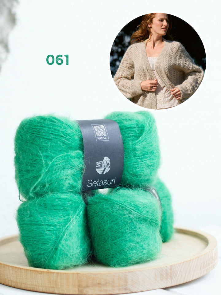 Strickpaket Setasuri Lochmuster-Cardigan