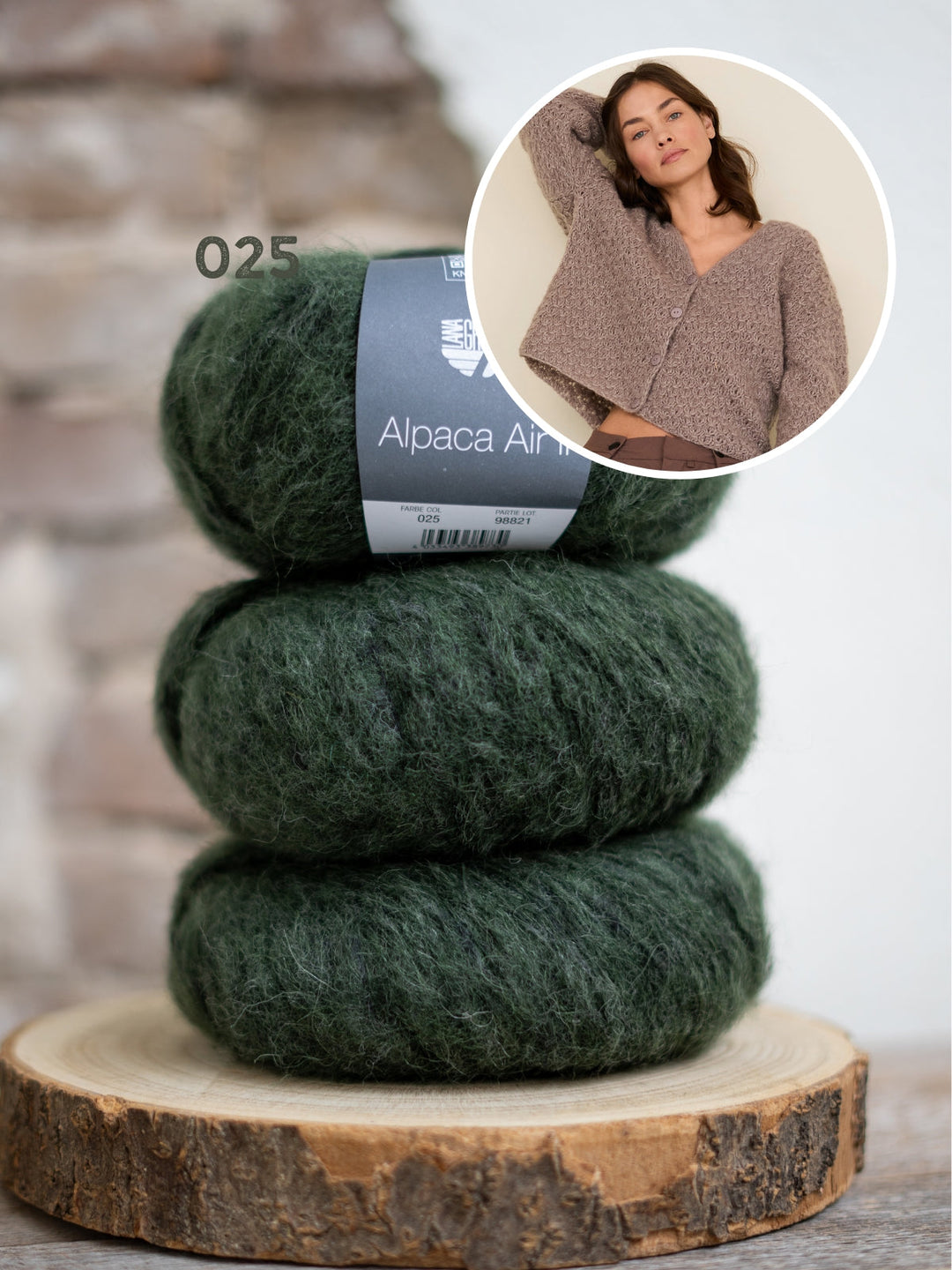Strickpaket Alpaca Air II V-Ausschnitt Jacke mit Strukturmuster