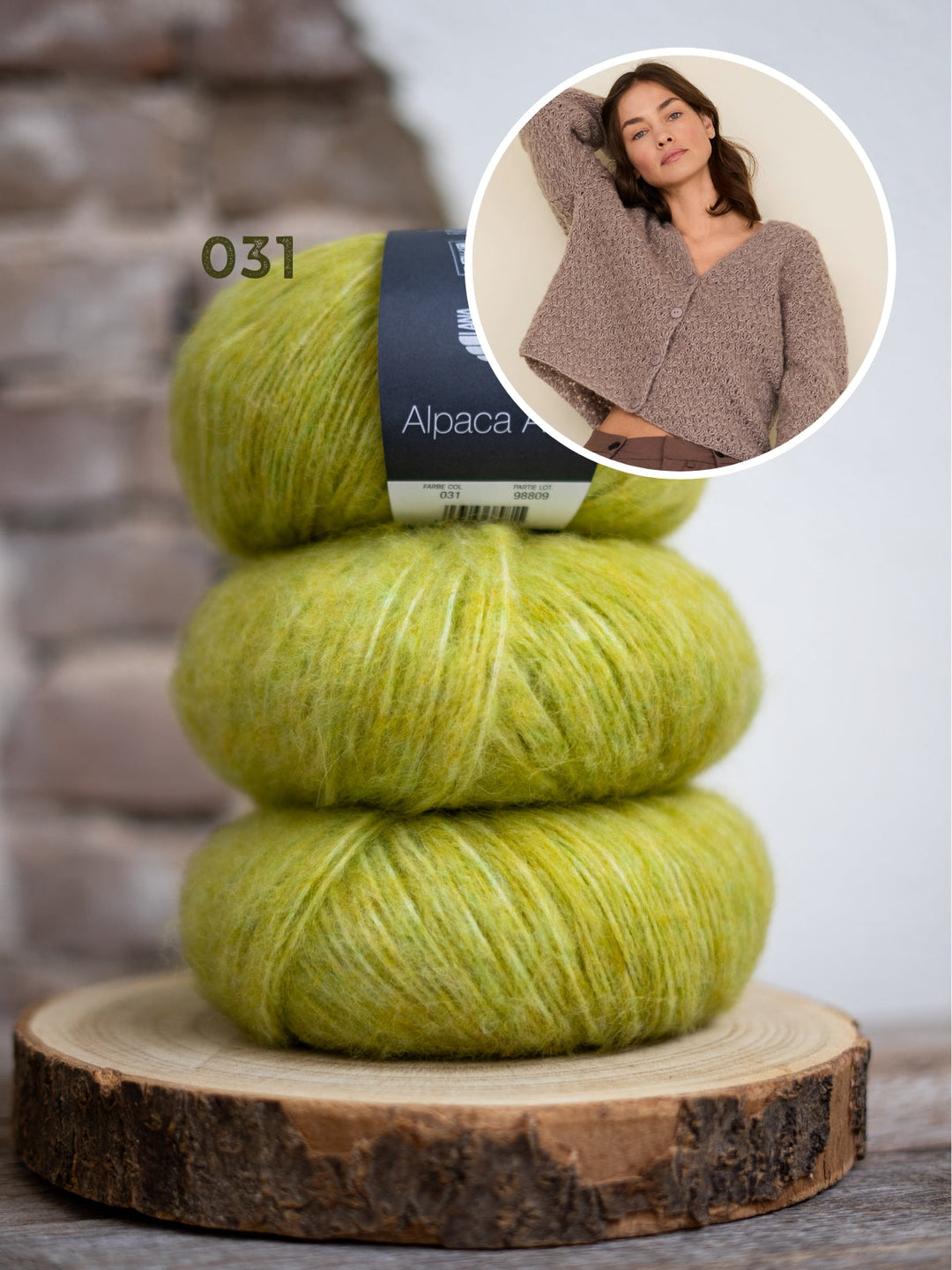 Strickpaket Alpaca Air II V-Ausschnitt Jacke mit Strukturmuster