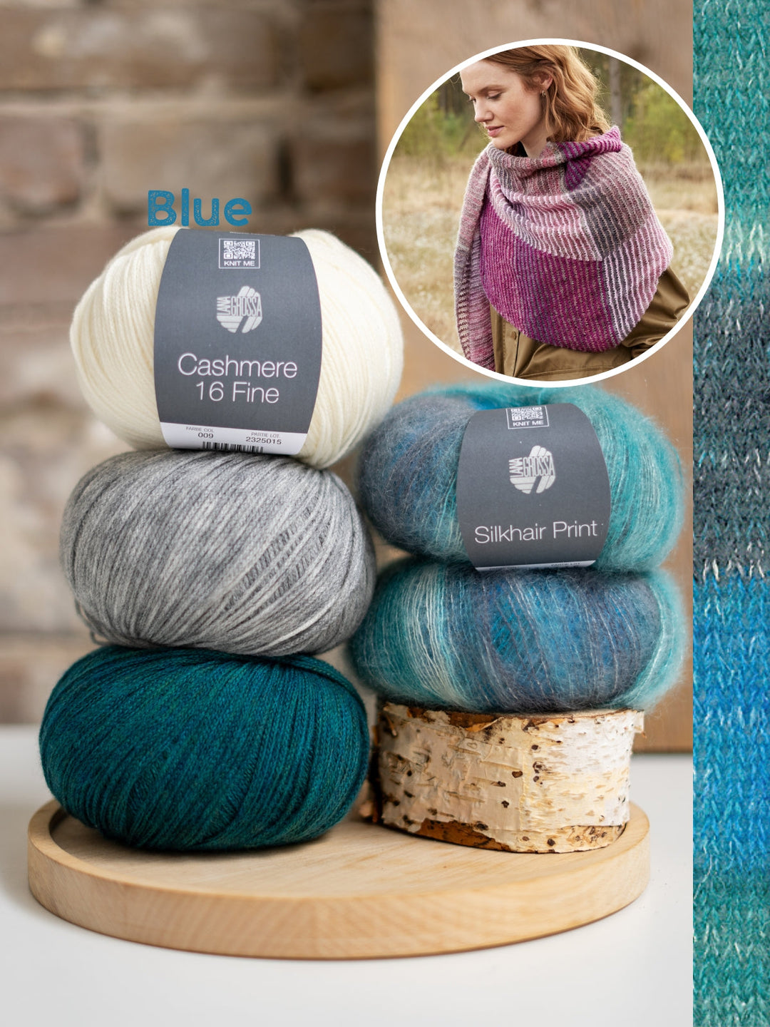 Strickpaket Silkhair Print & Cashmere 16 Fine Dreieckstuch