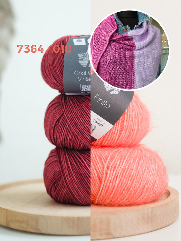 Strickpaket Lizas Tuch Auszeit – Cool Wool Vintage Finito