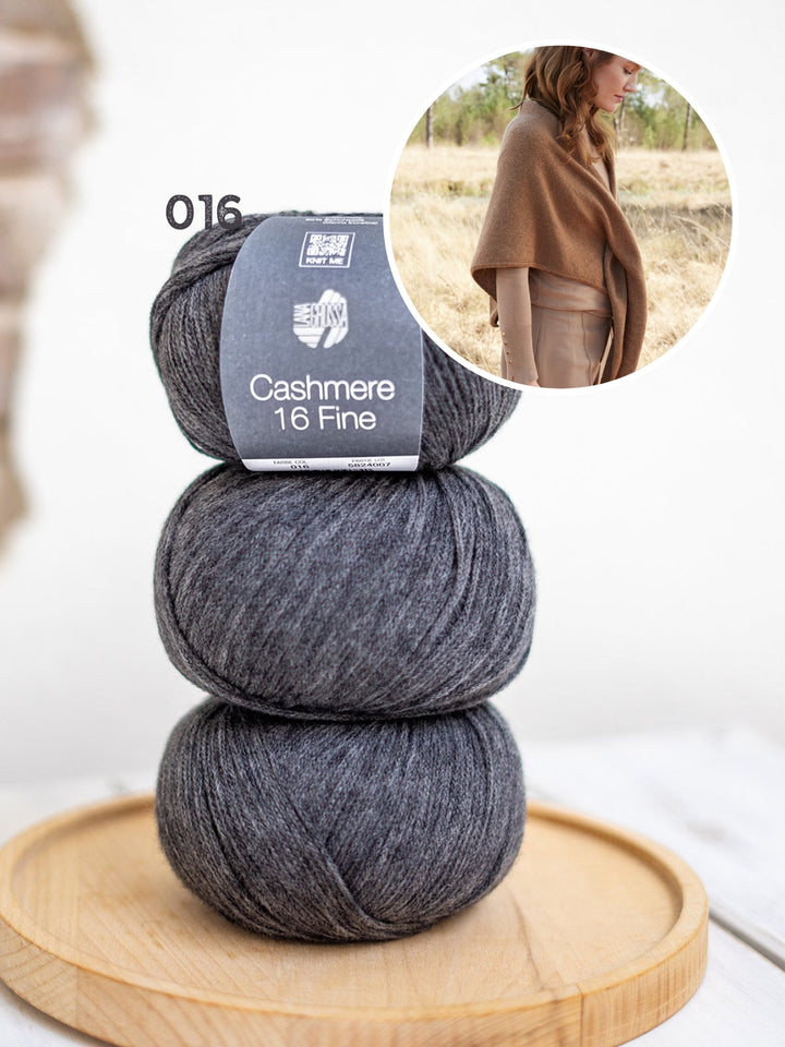 Strickpaket Cashmere 16 Fine Dreieckstuch mit Schlaufe