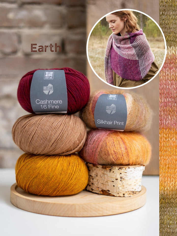 Strickpaket Silkhair Print & Cashmere 16 Fine Dreieckstuch