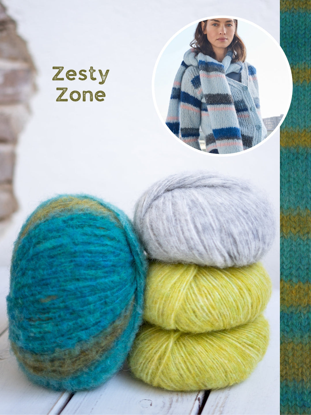 Strickpaket Gigante Alpaca Air II Streifenschal