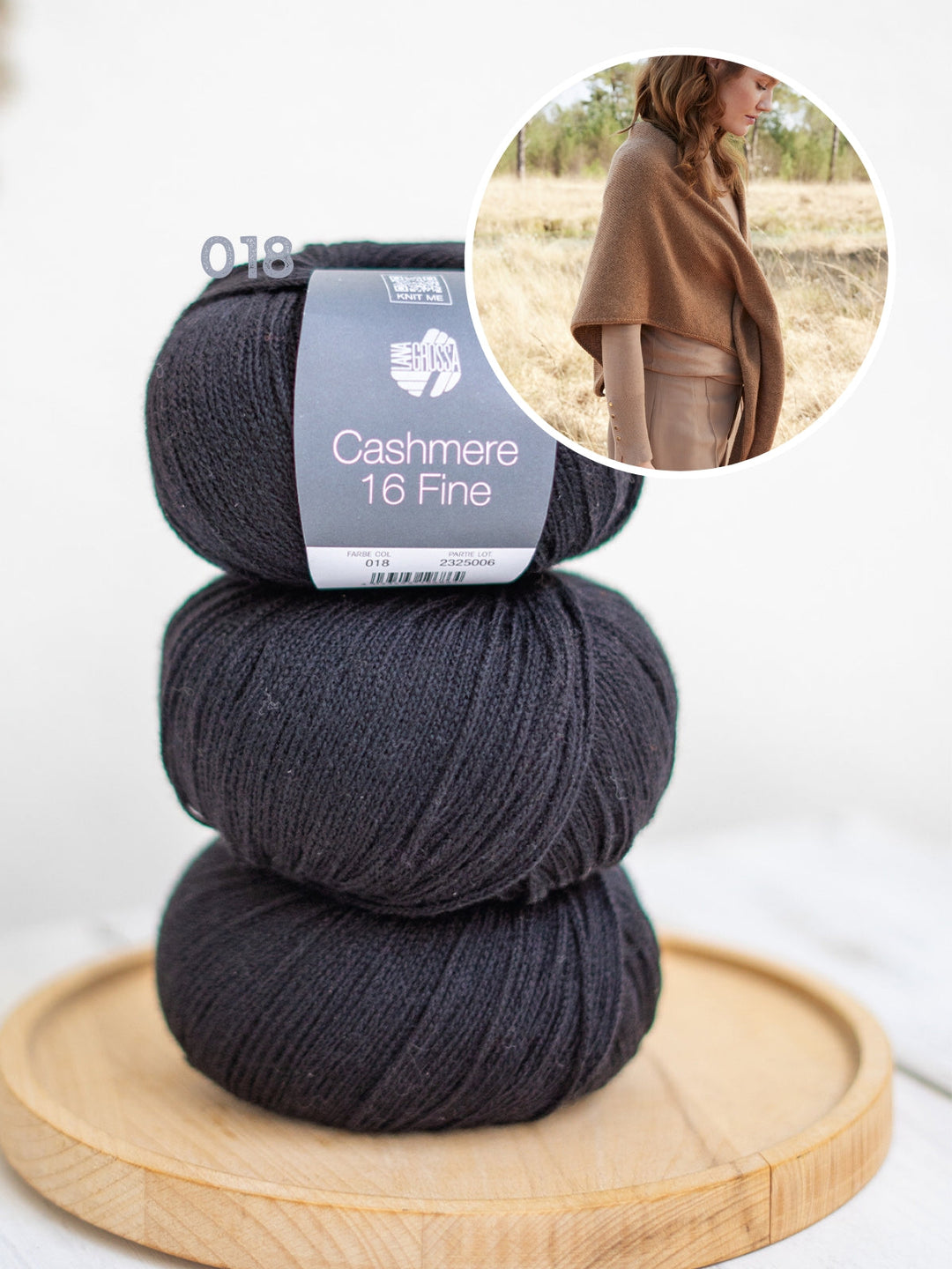 Strickpaket Cashmere 16 Fine Dreieckstuch mit Schlaufe