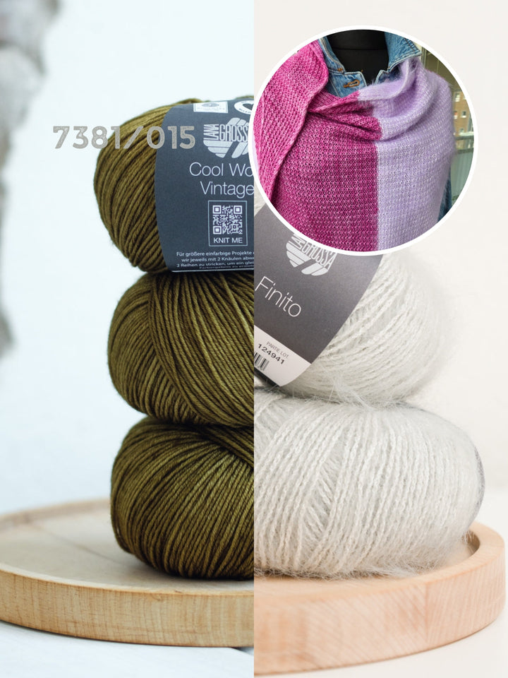 Strickpaket Lizas Tuch Auszeit – Cool Wool Vintage Finito