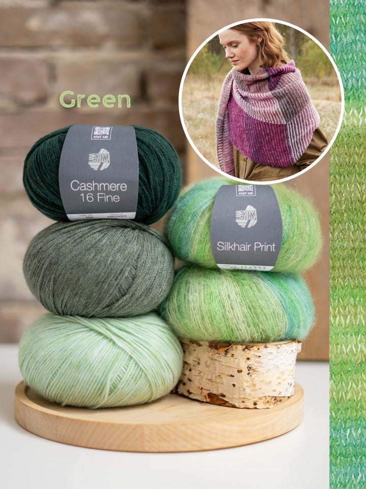 Strickpaket Silkhair Print & Cashmere 16 Fine Dreieckstuch
