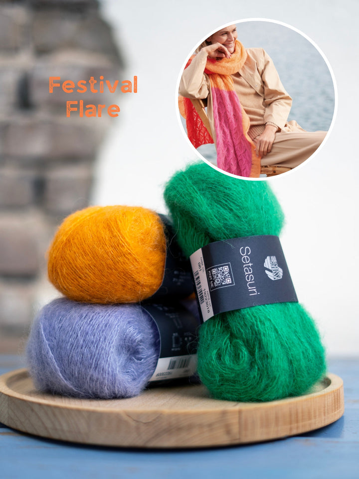 Strickpaket Setasuri Colorblock Stola
