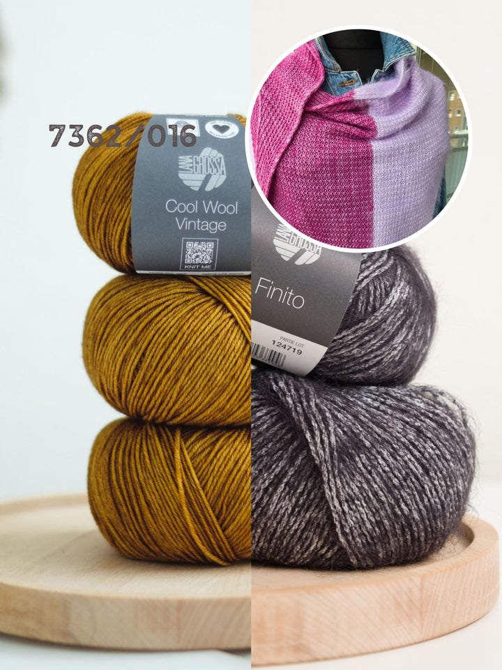 Strickpaket Lizas Tuch Auszeit – Cool Wool Vintage Finito