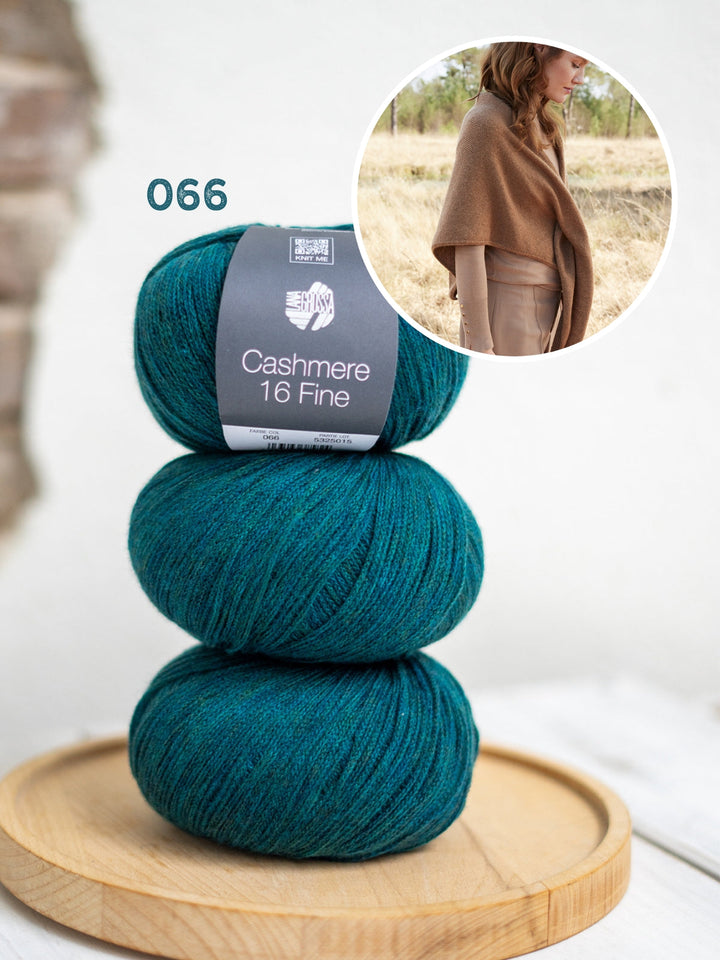 Strickpaket Cashmere 16 Fine Dreieckstuch mit Schlaufe