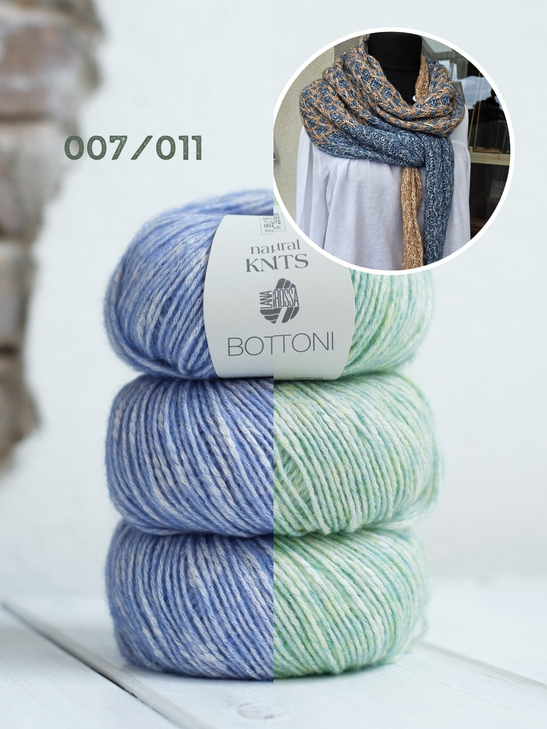 Strickpaket Lizas Solo Lino Scarf - Bottoni