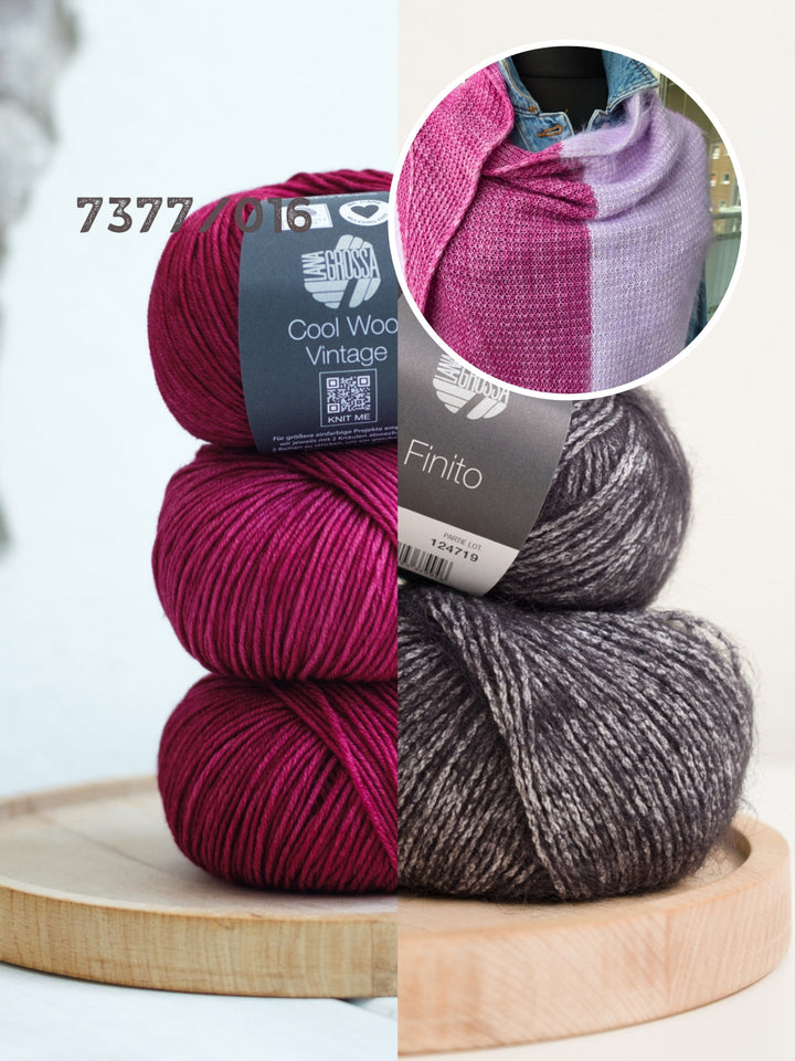 Strickpaket Lizas Tuch Auszeit – Cool Wool Vintage Finito