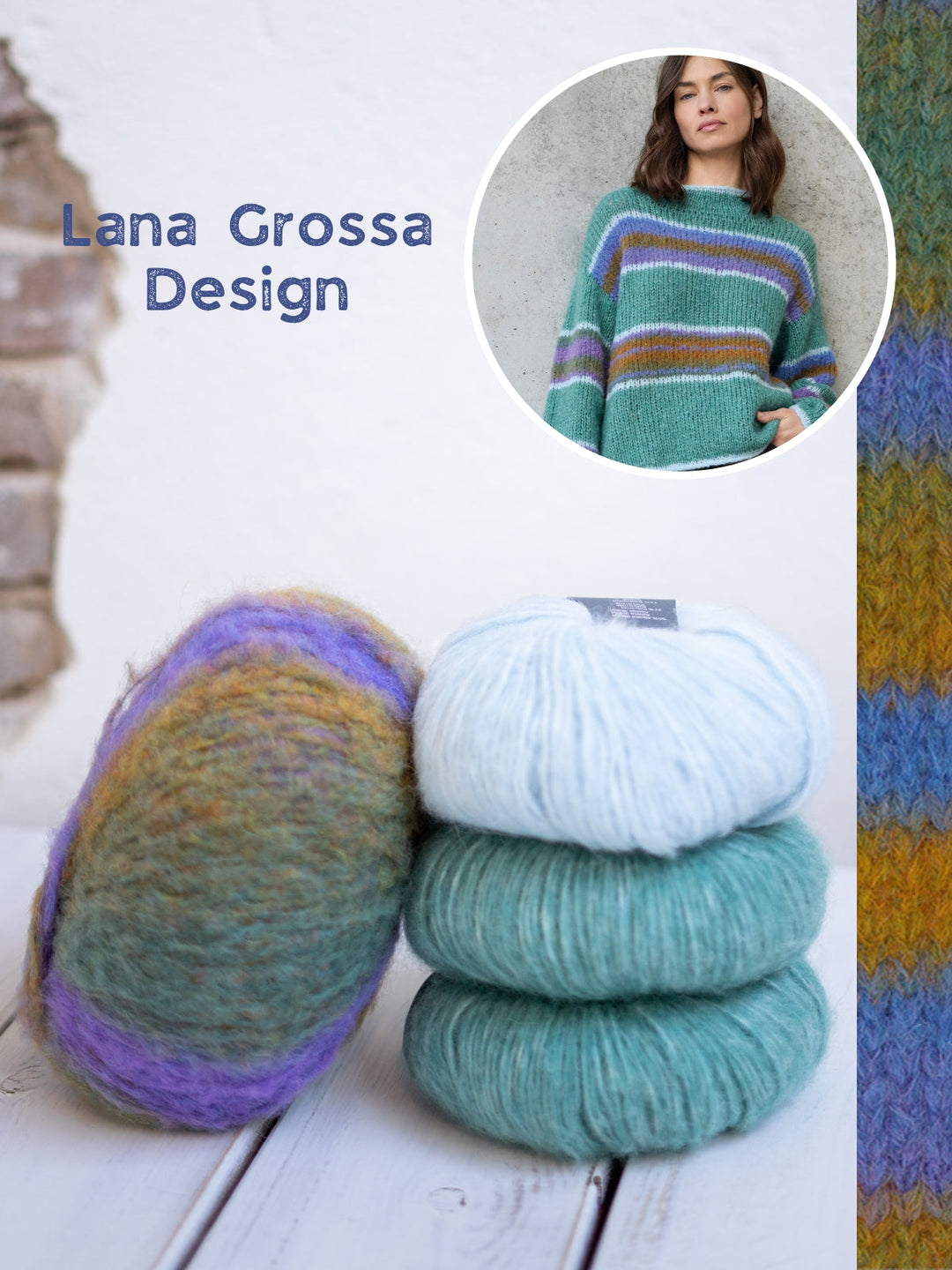 Strickpaket Gigante Alpaca Air II Top-down Streifenpullover
