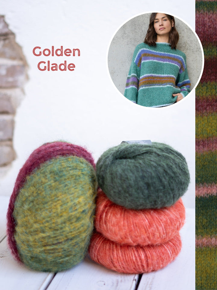 Strickpaket Gigante Alpaca Air II Top-down Streifenpullover