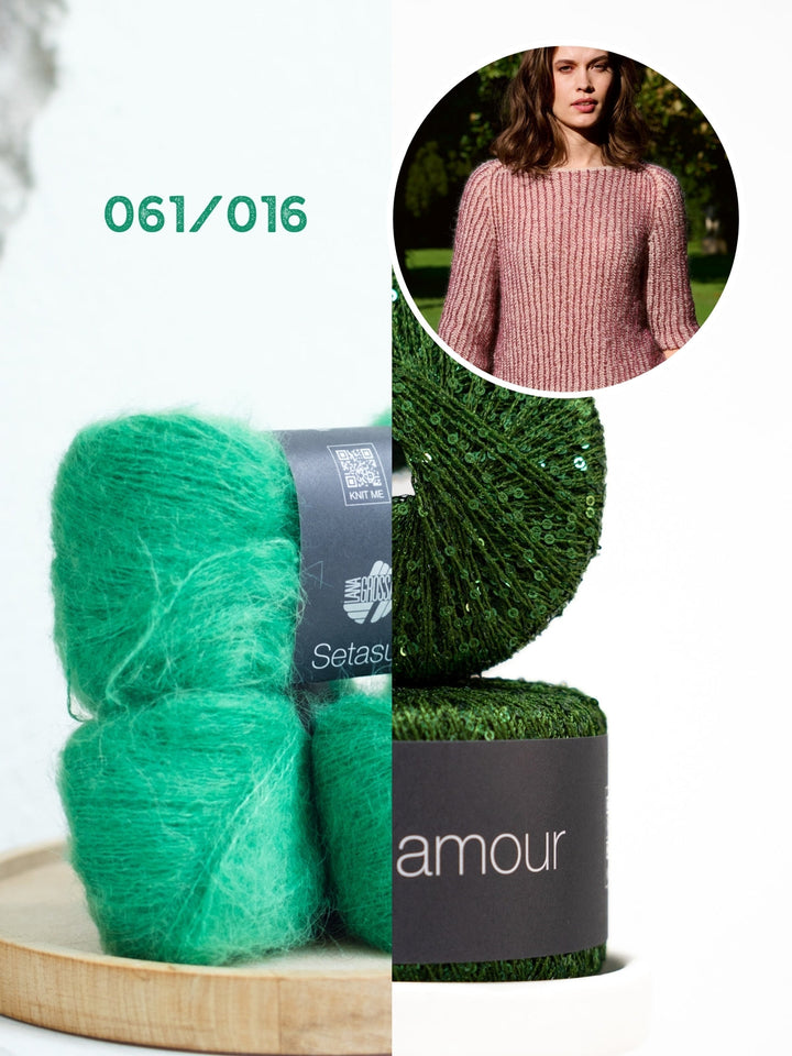 Strickpaket Setasuri Glamour Brioche-Pullover