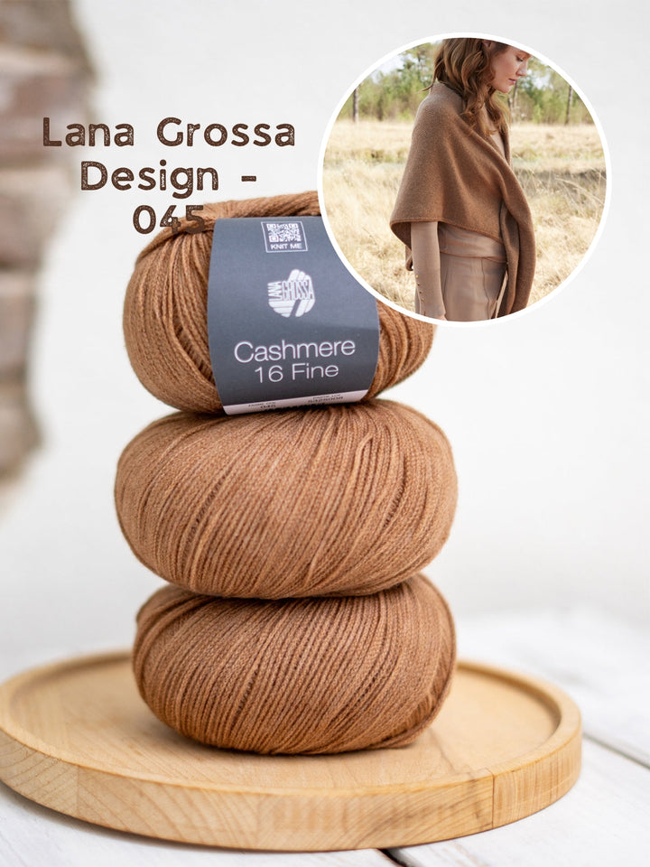 Strickpaket Cashmere 16 Fine Dreieckstuch mit Schlaufe