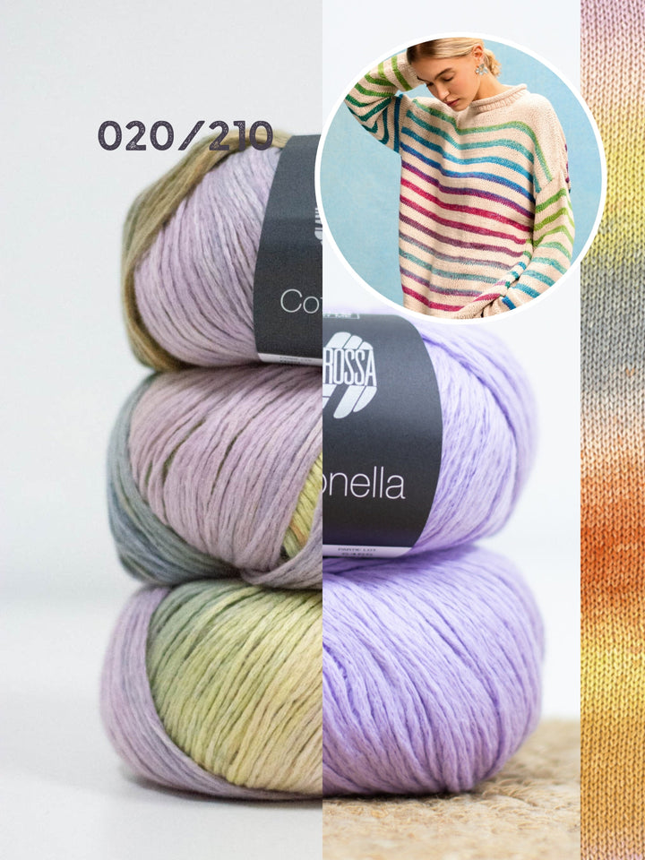 Strickpaket Cotonella Streifenpullover