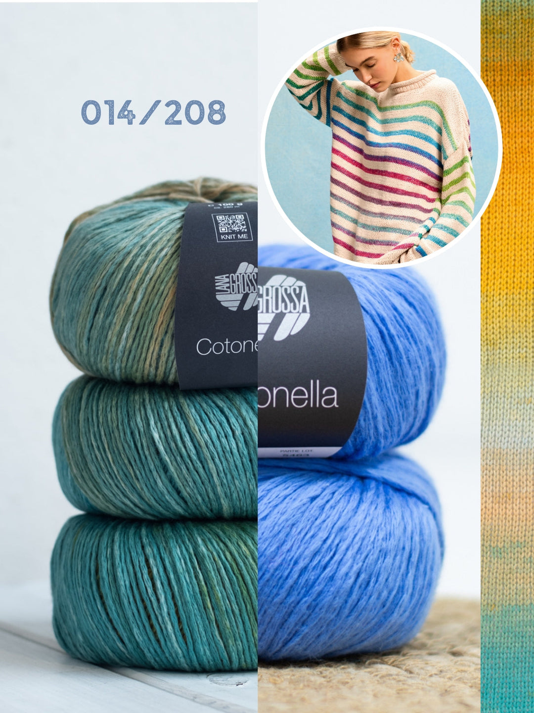 Strickpaket Cotonella Streifenpullover